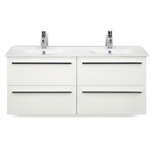 Meuble sous-lavabo avec quatre tiroirs et deux lavabos