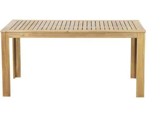 Rechteckiger Gartentisch aus Holz mit Lamellenstruktur