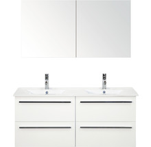 Badmöbel-Set Sanox Seville BxHxT 121 x 170 x 46 cm Frontfarbe weiß hochglanz mit Waschtisch Keramik weiß