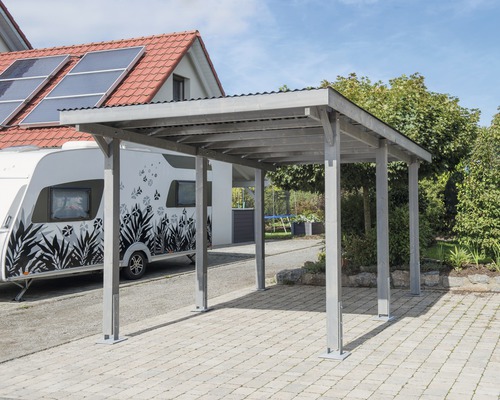 Carport pour véhicule Vertika toit PVC 301x504 cm gris