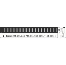 Grille d'évacuation de douche Alca Pure Black 650x60x15 mm