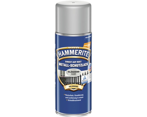 Spray de protection pour métaux HAMMERITE gris argent brillant 400 ml Spray de protection pour métaux HAMMERITE gris argent brillant 400 ml