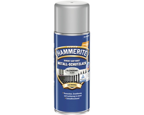 Spray de protection pour métaux HAMMERITE gris argent brillant 400 ml