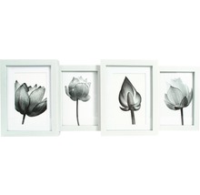 Cadre photo en plusieurs parties avec des représentations de fleurs