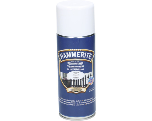 Spray de protection pour métaux HAMMERITE blanc brillant 400 ml Spray de protection pour métaux HAMMERITE blanc brillant 400 ml
