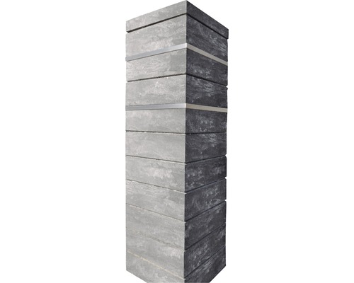 Cadre en acier inoxydable pour système de muret Trendline 36,5 cm x 36,5 cm x 2 cm Pile de pavés en pierre
