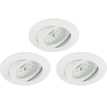 Trois spots encastrables à LED blancs