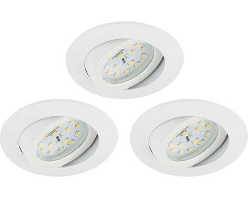 Trois spots encastrables à LED blancs