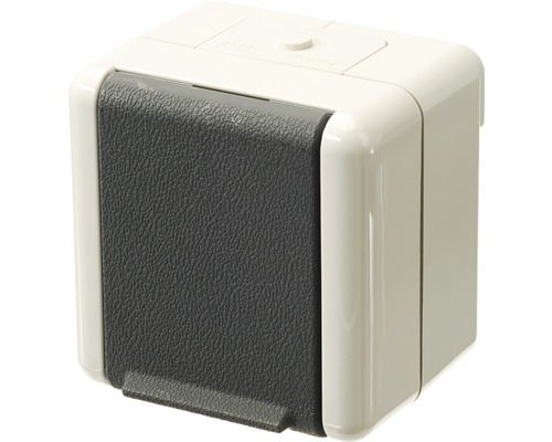 Prise de courant en saillie pour pièce humide Jung 820 W IP44 gris clair/gris foncé WG800