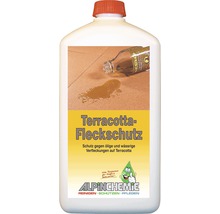 Protection antitaches pour terre cuite dans une bouteille en plastique blanche avec bouchon rouge