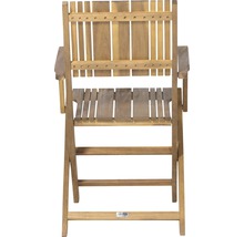 Gartensessel aus Holz mit Armlehnen, Rückansicht