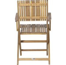 Gartensessel aus Holz, Rückenansicht