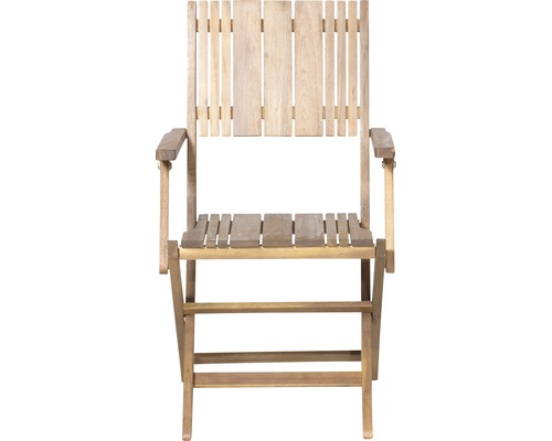 Holzstuhl mit Armlehnen für den Aussenbereich