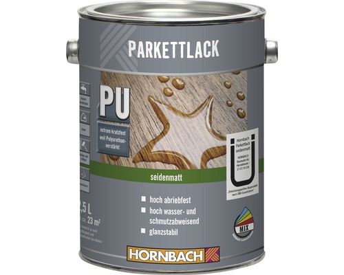 Laque pour bois HORNBACH vernis pour parquets mate satinée 2,5 l