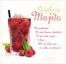 Glasbild Raspberry Mojito 30x30 cm GLA1163