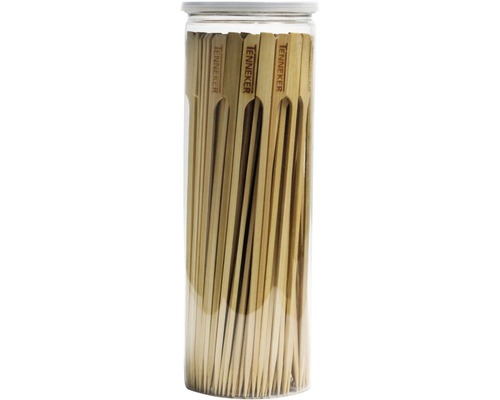 Brochette pour barbecue TENNEKER brochette de viande brochette de légumes 130 pces. Brochettes en bois avec logo de l''entreprise dans un emballage transparent.