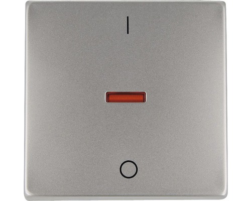 Bascule d'interrupteur avec impression I/0 avec petite calotte rouge Busch-Jaeger 1788-866 Pur acier inoxydable