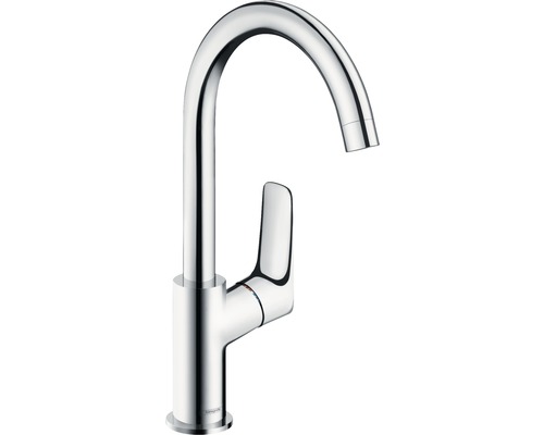Mitigeur de lavabo hansgrohe Logis 71130000 chrome, mécanisme de vidage inclus Robinet de lavabo avec bec haut