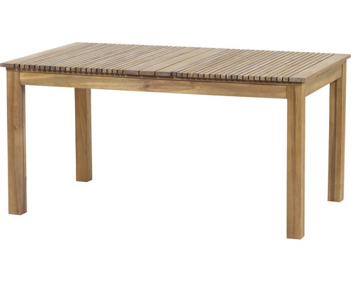 Table de jardin rectangulaire en bois avec design à lattes