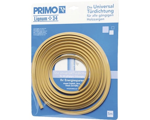 Primo Lignum 34 Universal Türdichtung für Holzzargen, Länge fünf Meter