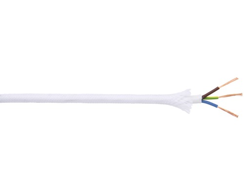 Câble textile H03VV-F 3G0,75 blanc au mètre