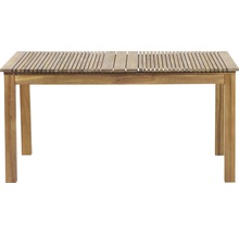 Table de jardin rectangulaire en bois avec motif à lattes