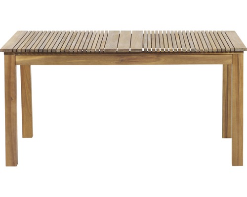 Table de jardin rectangulaire en bois avec motif à lattes