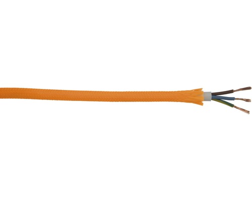 Câble textile H03VV-F 3G0,75 mm² orange fluo au mètre