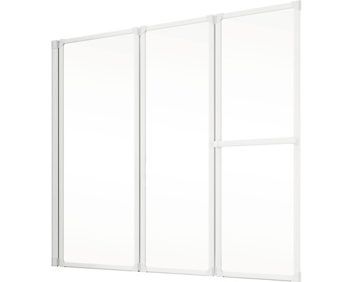 Paroi de douche avec trois éléments et panneaux transparents