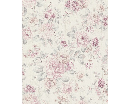 Vliestapete 516029 Souvenir Blumenranke rosa Blumentapete mit Rosenmuster
