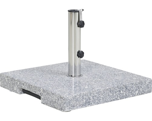 Pied de parasol Siena Garden granit 45 kg 50 x 50 cm granit gris résistant au vent et aux intempéries acier inoxydable