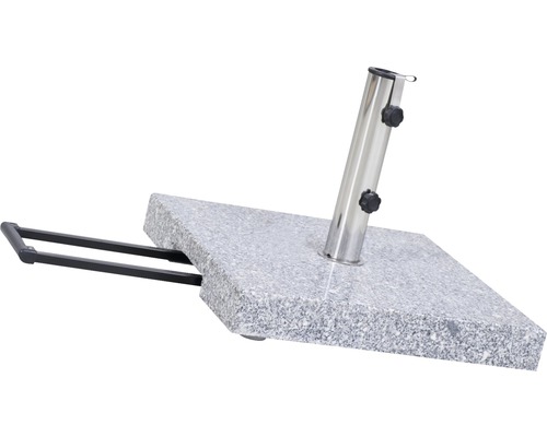 Support de parasol en granit avec poignée et tube en acier inoxydable