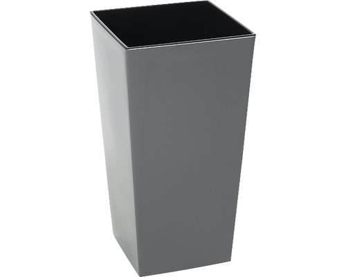 Vase à plantes Siena Garden Lyon plastique 25 x 25 x 46,5 cm anthracite avec insert pour plantes