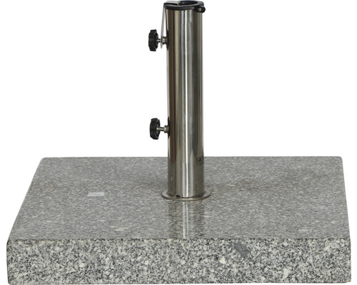Support de parasol en granit avec tube en acier inoxydable et vis de blocage