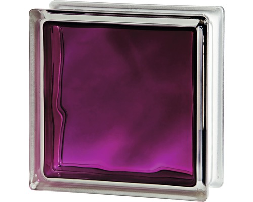 Brique en verre Brilly rubis 19 cm x 19 cm x 8 cm Pavé de verre lilas
