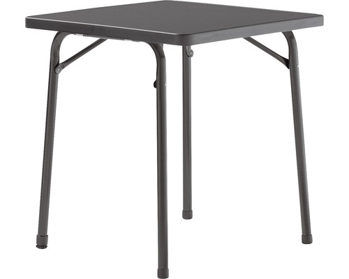 Gartentisch Sieger 211/G 70 x 70 cm grau Gestell aus Stahl in eisengrau, Gartentischplatte aus Mecalit®-Pro in anthrazit Quadratischer Klapptisch für den Innen- und Außenbereich.