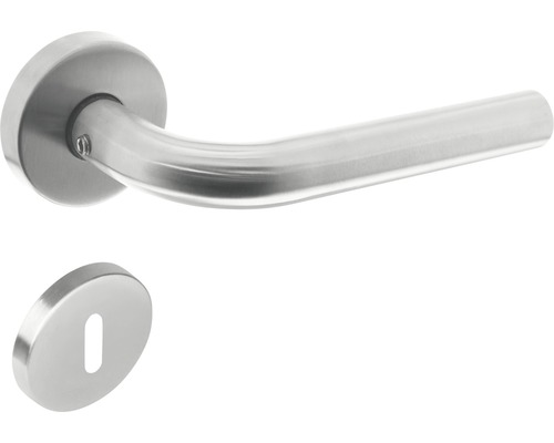Poignée sur rosace Intersteel Recht serrure à garnitures acier inoxydable Garniture de poignée de porte en acier inoxydable avec rosace de clé