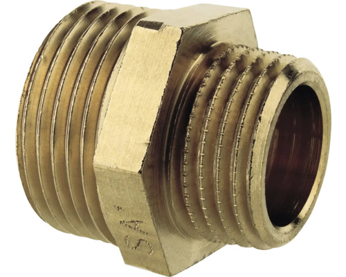 Raccord de réduction ¾"x1" AG laiton Double raccord en laiton avec filetage mâle