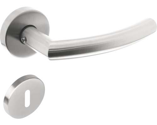 Poignée sur rosace Intersteel Halbrund serrure à garnitures acier inoxydable Poignée de porte en acier inoxydable avec rosette de clé