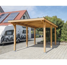 Carport pour véhicule Vertika toit aluminium 301x504 cm couleur miel-thumb-0