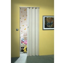 Porte accordéon donnant sur une chambre d''enfant avec un lit d''enfant