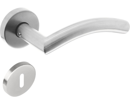 Poignée sur rosace Intersteel Lisa serrure à garnitures acier inoxydable Poignée de porte en acier inoxydable avec rosace et rosace de clé