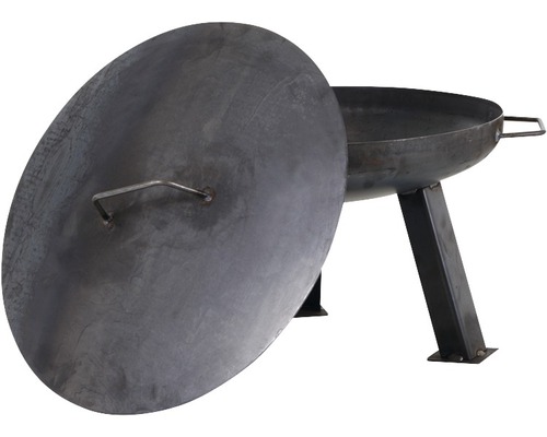 Feuerstelle aus Stahl mit Deckel für den Außenbereich