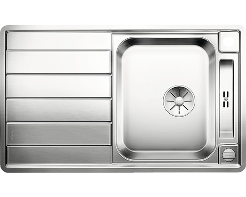 Évier Blanco Axis III 45 S-IF 860 x 510 mm acier inoxydable brillant satiné 522102 Évier en acier inoxydable avec égouttoir