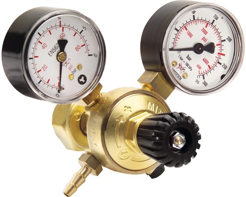 Réducteur de pression avec 2 manomètres CFH pour poste à souder à gaz DR 516 Détendeur avec deux manomètres pour l''indication de la pression