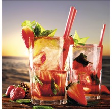 Glasbild Cocktail Straw I 20x20 cm GLA1400
