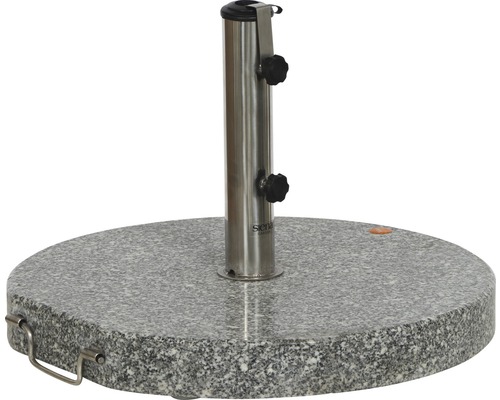 Support de parasol en granit avec tube en acier inoxydable