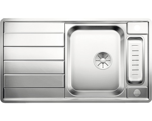 Évier Blanco Axis III 5 S-IF 915 x 510 mm acier inoxydable brillant satiné 522103 Évier en acier inoxydable avec égouttoir et cuve