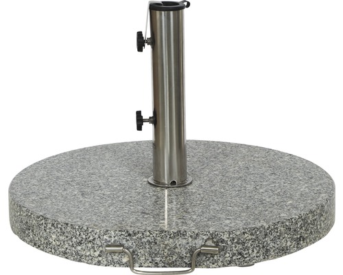 Support de parasol en granit avec un tube en acier inoxydable