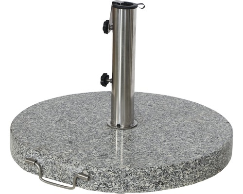 Support de parasol en granit avec tube en acier